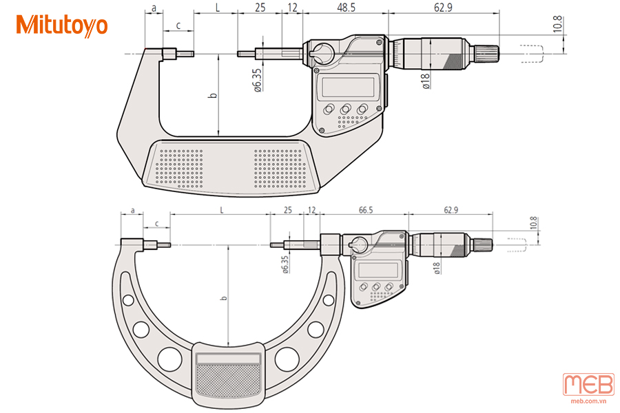 Panme đo ngoài điện tử Spline series 331 Mitutoyo